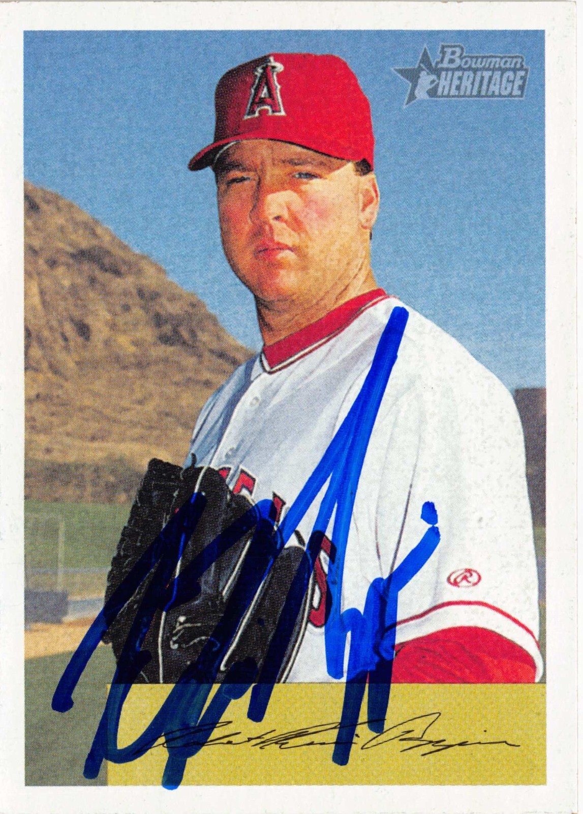 Kevin Appier autographed baseball card (Angels) 2002 Topps Bowman Heritage #358