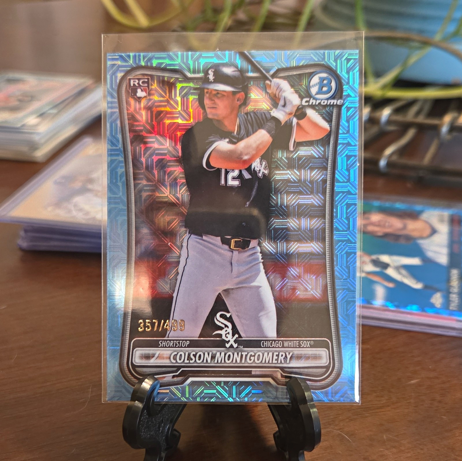 Topps 2023 Bowman Chrome Prospects Colson Montgomery AQUA MOJO Refractor /499 RC