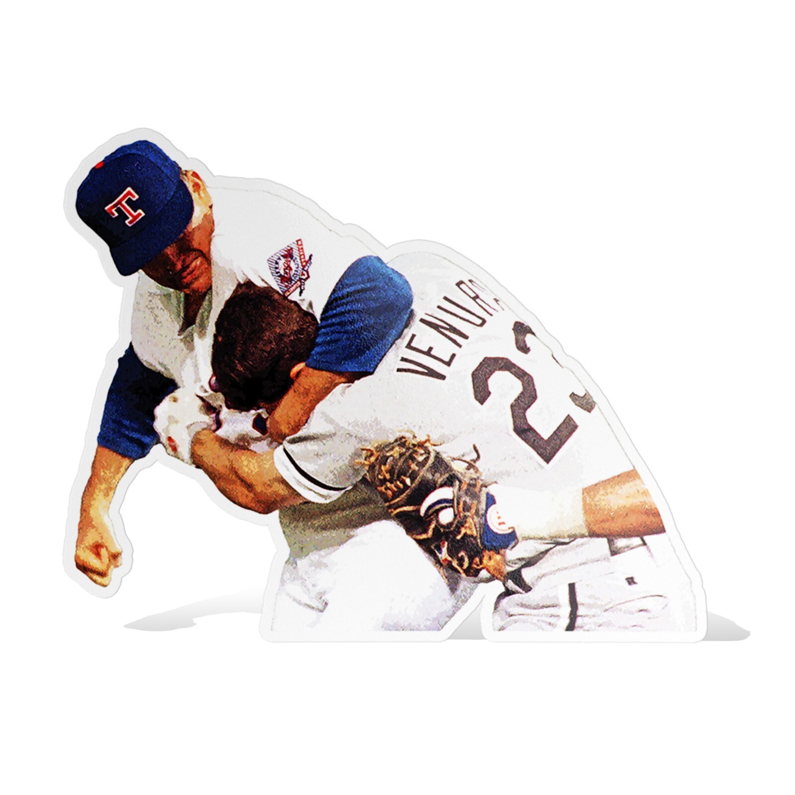 Nolan Ryan Fight Texas Rangers Glossy Sticker Vinyl Laminate, Self Adhesive