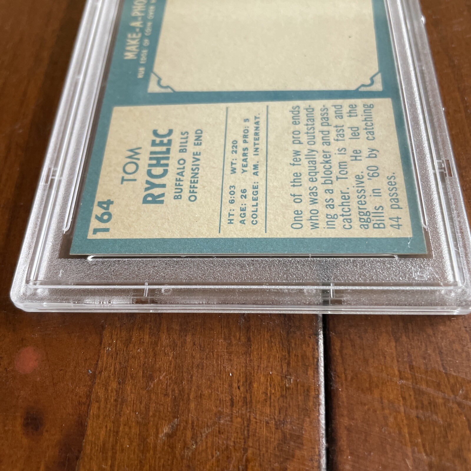 FB – 1961 Topps – #164 – Tom Rychlec – PSA 8 – NM-MT