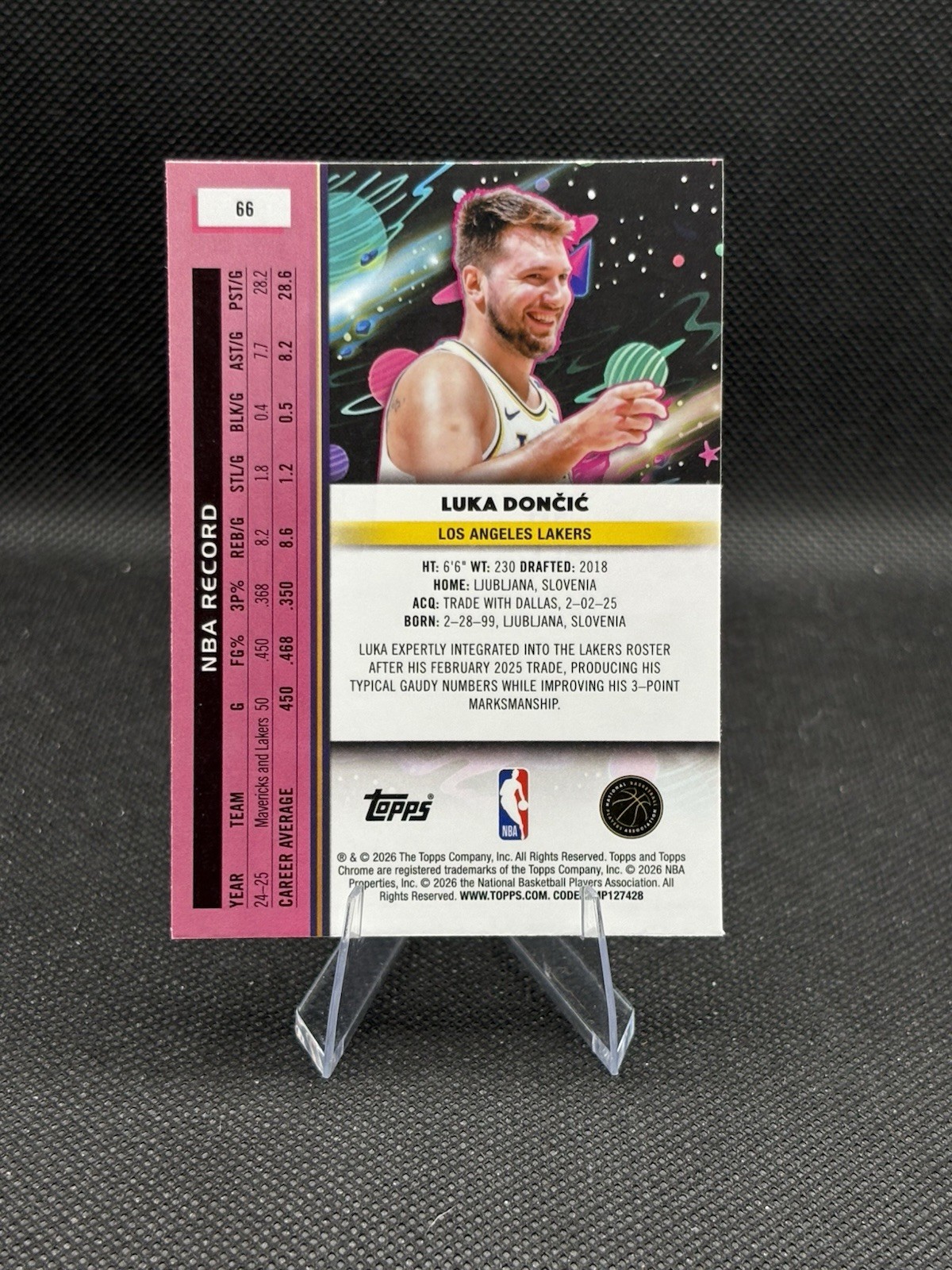 Luka Doncic 2025-26 Topps Cosmic Chrome #66 Los Angeles Lakers