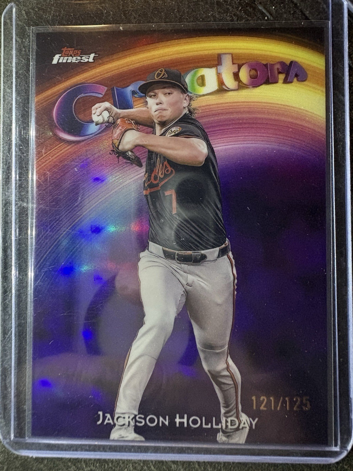2025 Topps Finest Creators Jackson Holliday Orioles /125 Purple Refractor