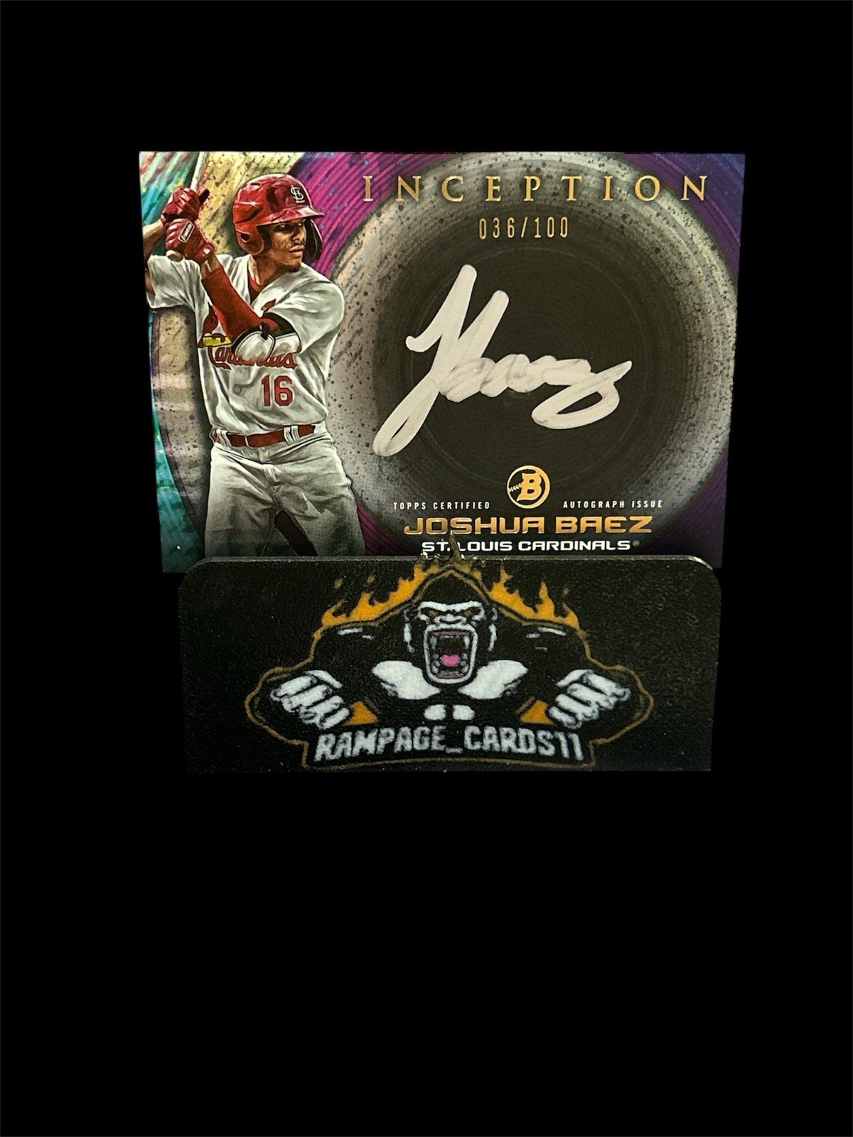 2022 Bowman Inception Joshua Baez Silver Signings Auto #’d 036/100 Cardinals