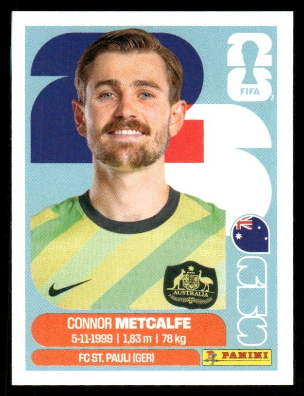 2026 USA Fifa World Cup Panini Sticker CONNOR METCALFE Australia AUS15