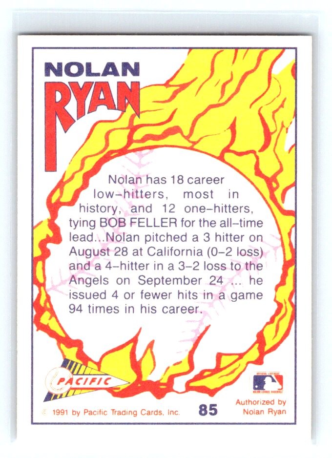 Nolan Ryan 1991 Pacific Nolan Ryan Texas Express I #85