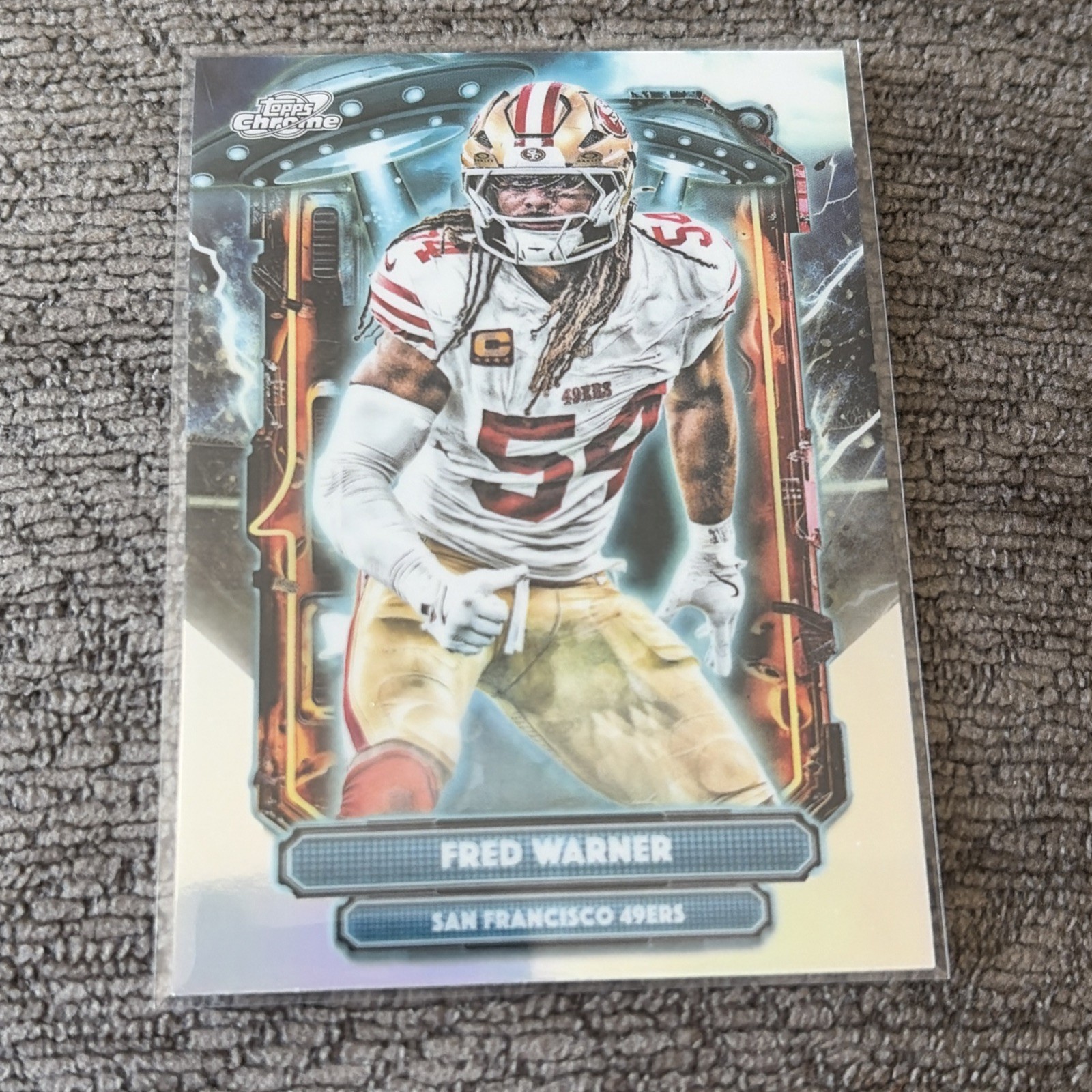 2025 Topps NFL Cosmic Chrome Fred Warner Extraterrestrial Refractor 49ers