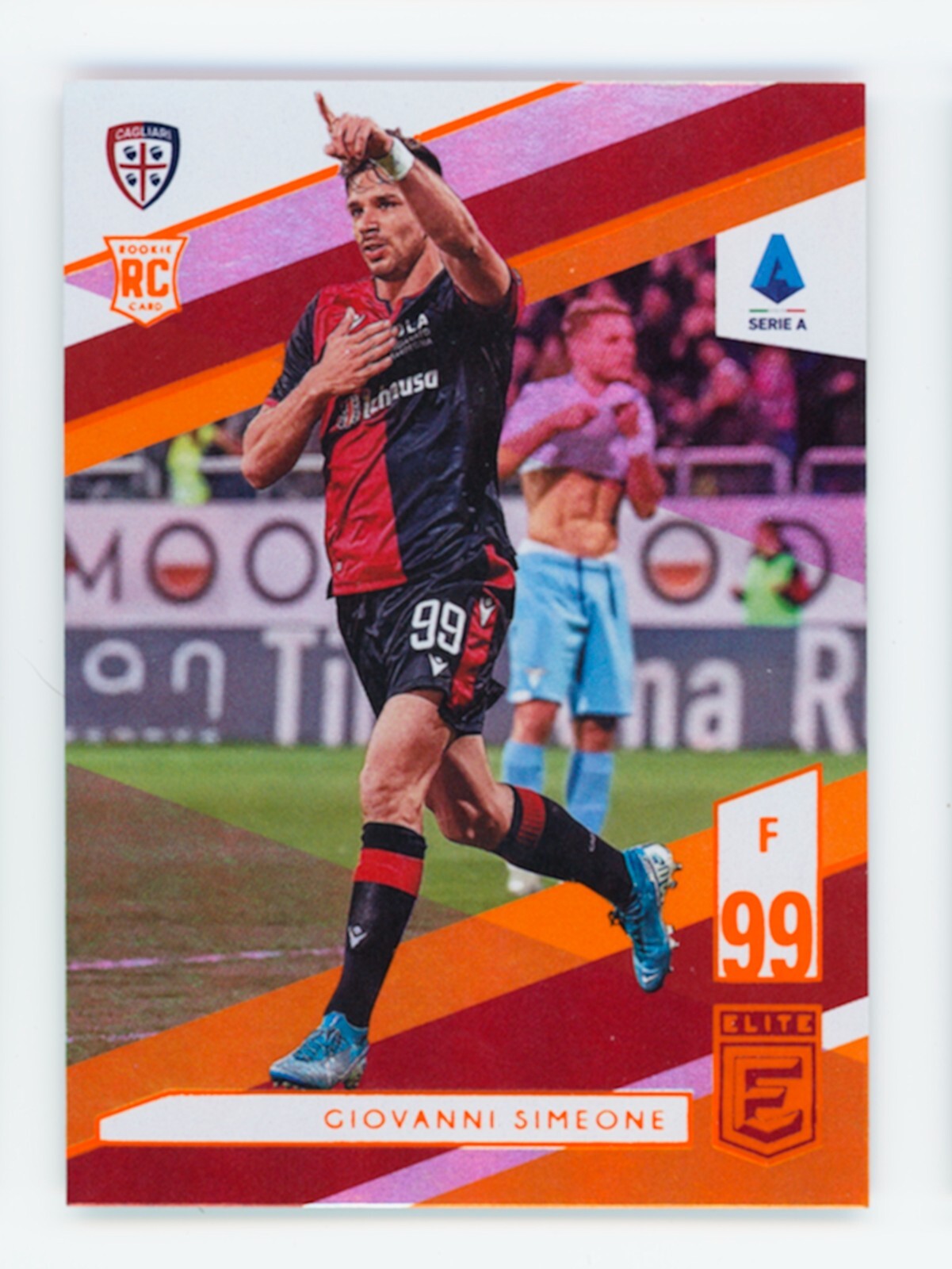 2019-20 Giovanni Simeone Panini Chronicles Orange Cagliari Rookie Card SP