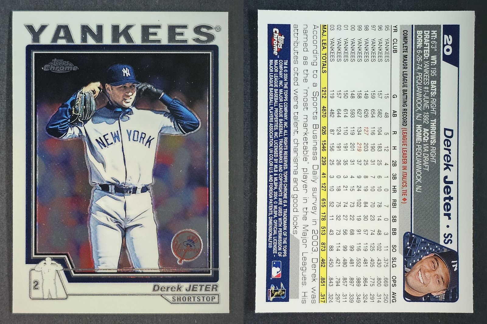 2004 Topps Chrome DEREK JETER #20 New York Yankees