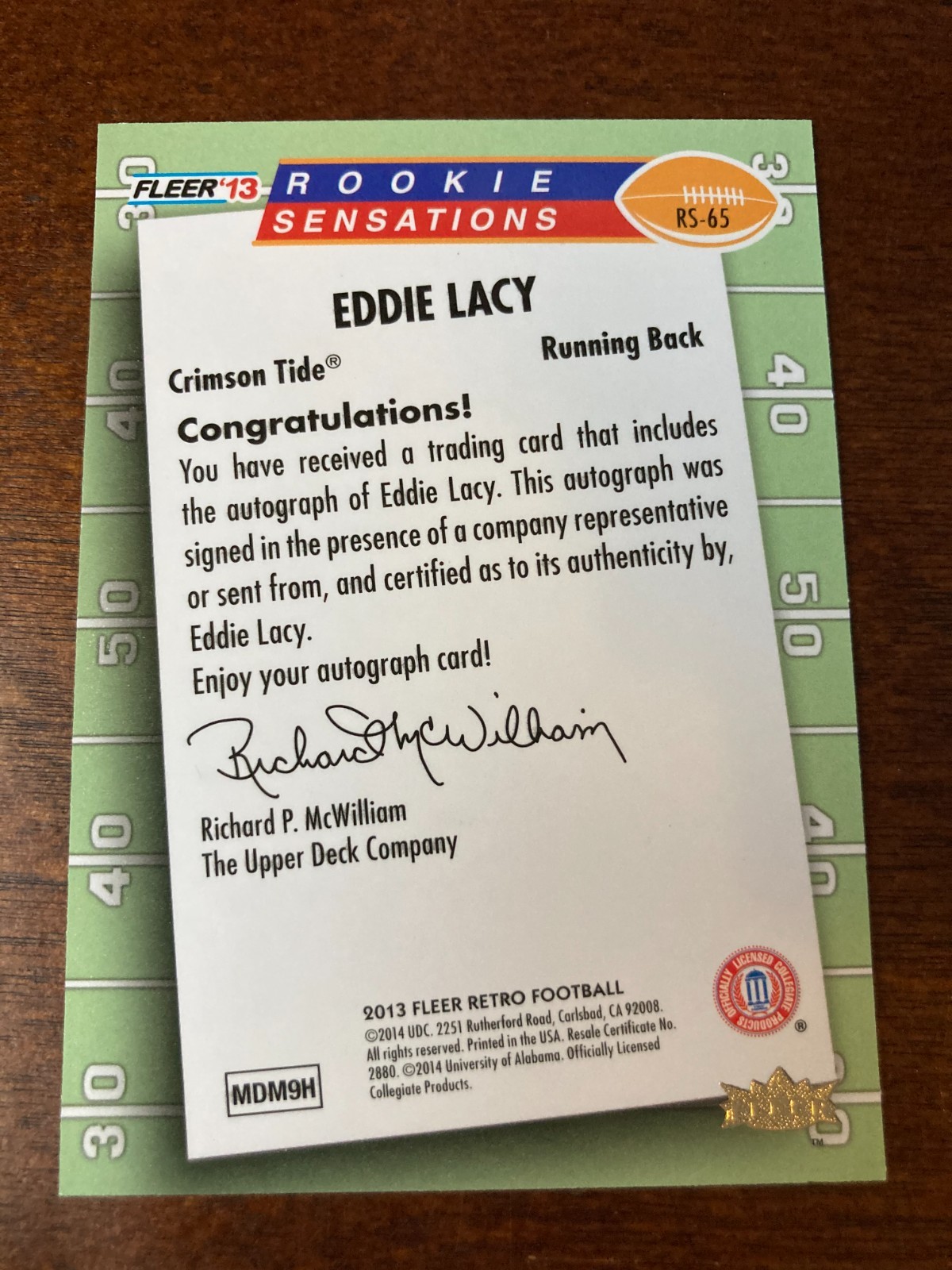 2013 Fleer Retro Eddie Lacy Auto RC Autograph