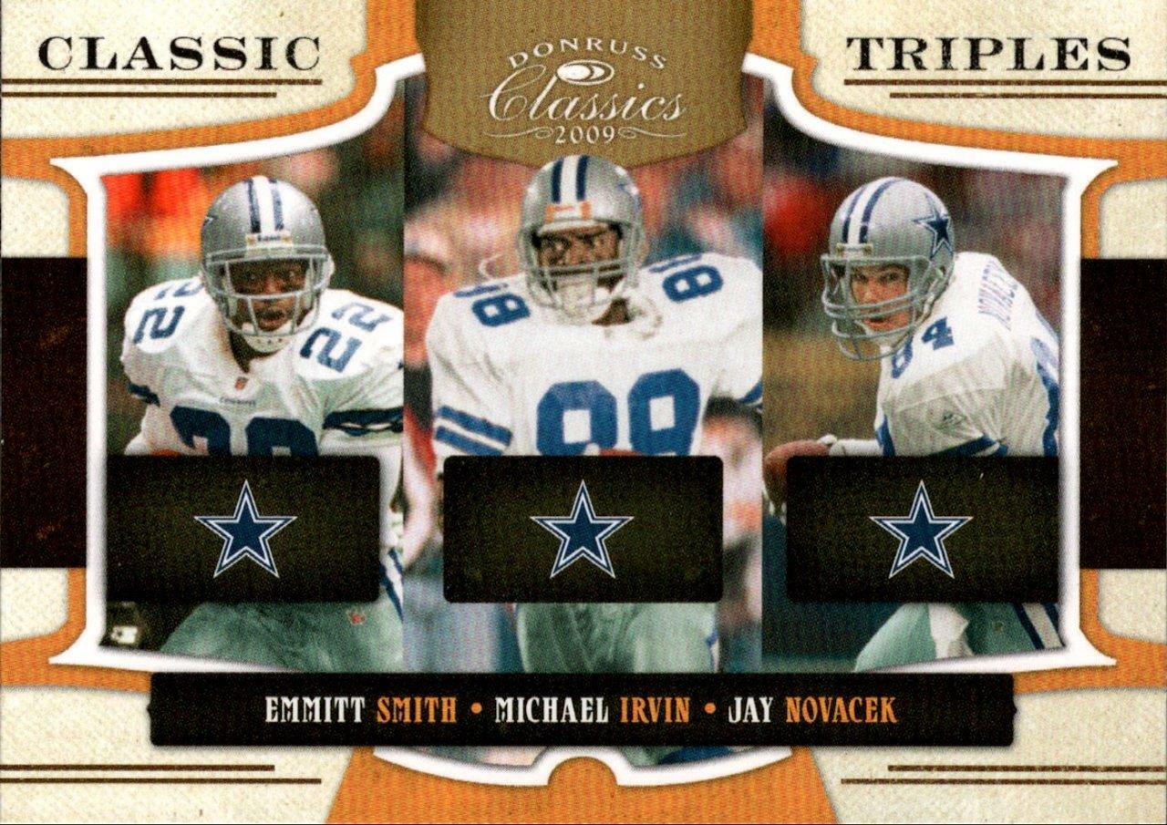 2009 Donruss Classics Classic Triples #4 Emmitt Smith Michael Irvin Novacek Cowb