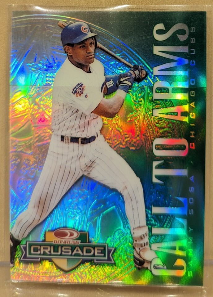 1998 Donruss CRUSADE GREEN Call to Arms Sammy Sosa Cubs RARE ICONIC INSERT /250
