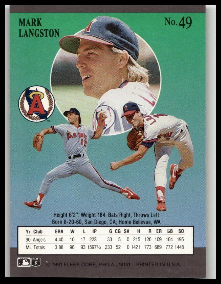1991 Ultra #49 Mark Langston