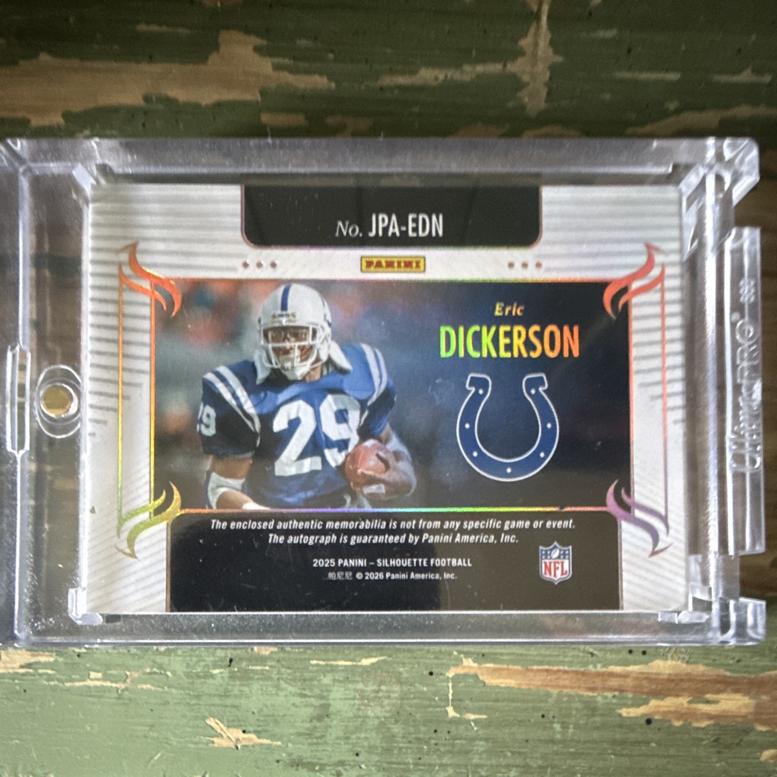 Panini 2025 Silhouette Eric Dickerson Colts Jumbo Patch Auto Booklet 23/25