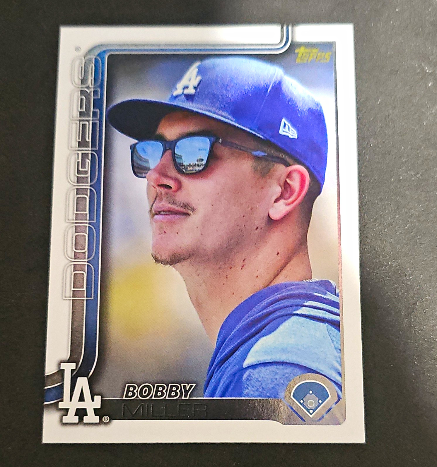 Topps 2025 Series 2 Bobby Miller Image Variation Golden Mirror.