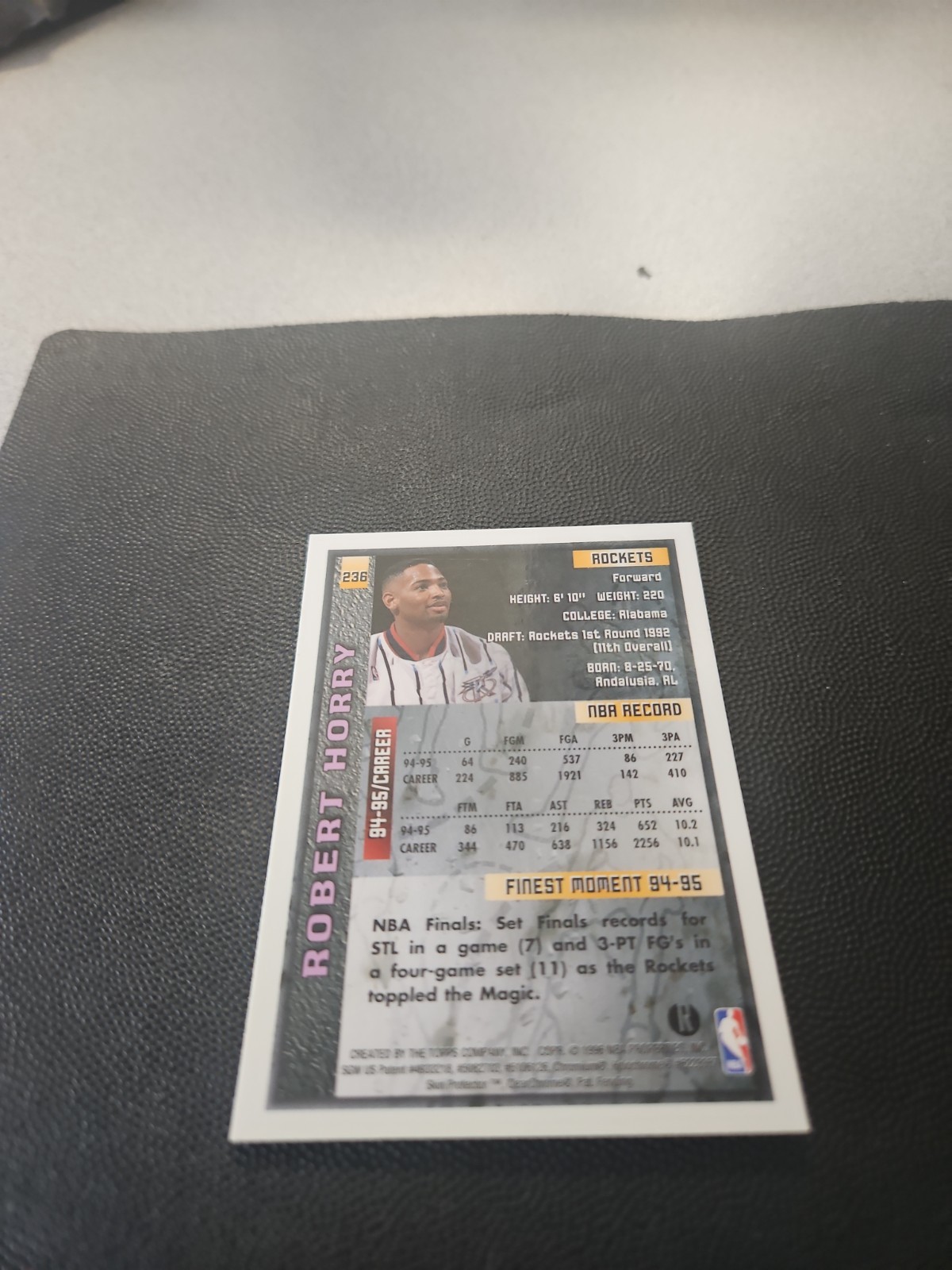 1995-96 Topps Finest – Robert Horry #236 Refractor