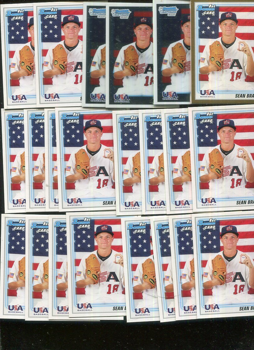 SEAN BRADY BULK LOT OF 20 – 2010 BASEBALL ROOKIE CARDS