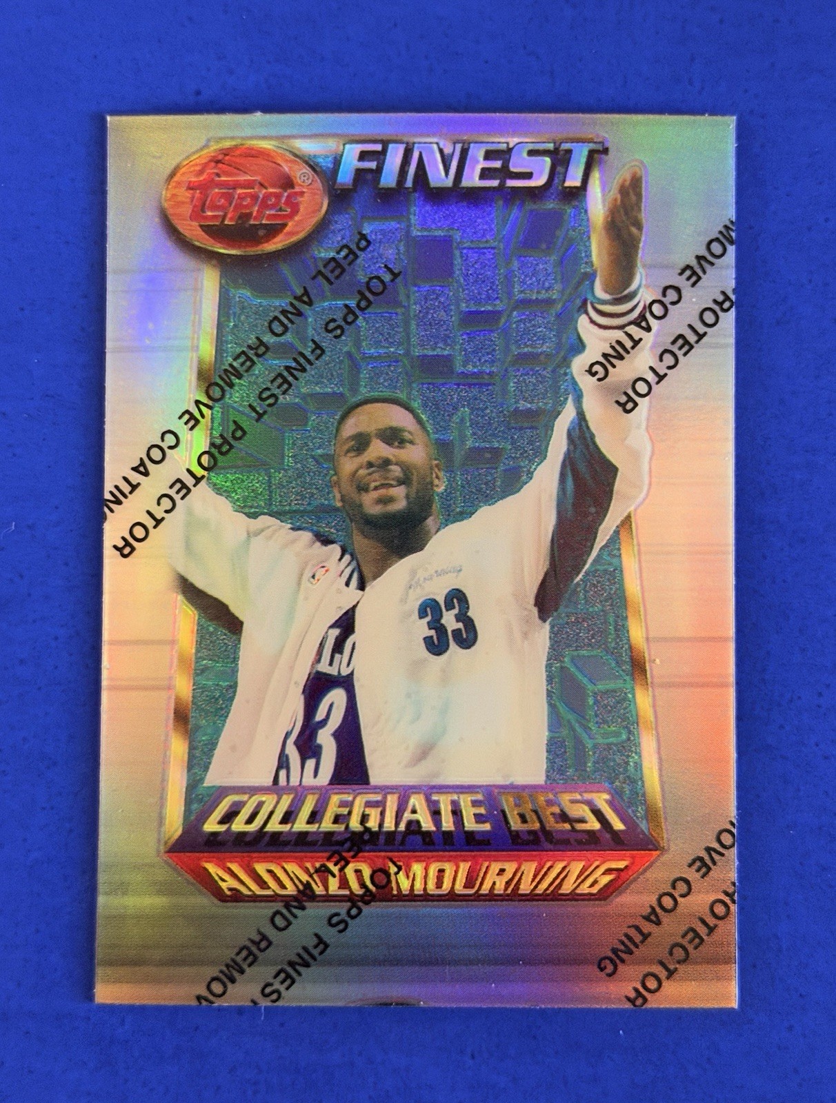 1995-96 Topps Finest Alonzo Mourning Collegiate Best Refractor Card #230; O/C