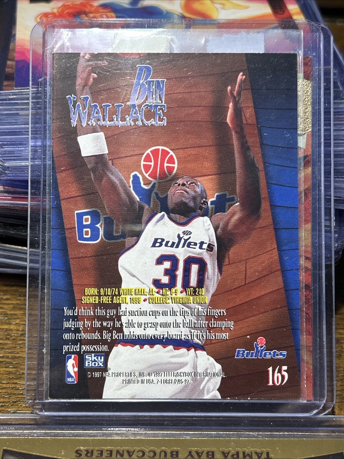 1996-97 Skybox Z-Force ~ Ben Wallace No.165 ~ Washington Bullets ~ Rookie