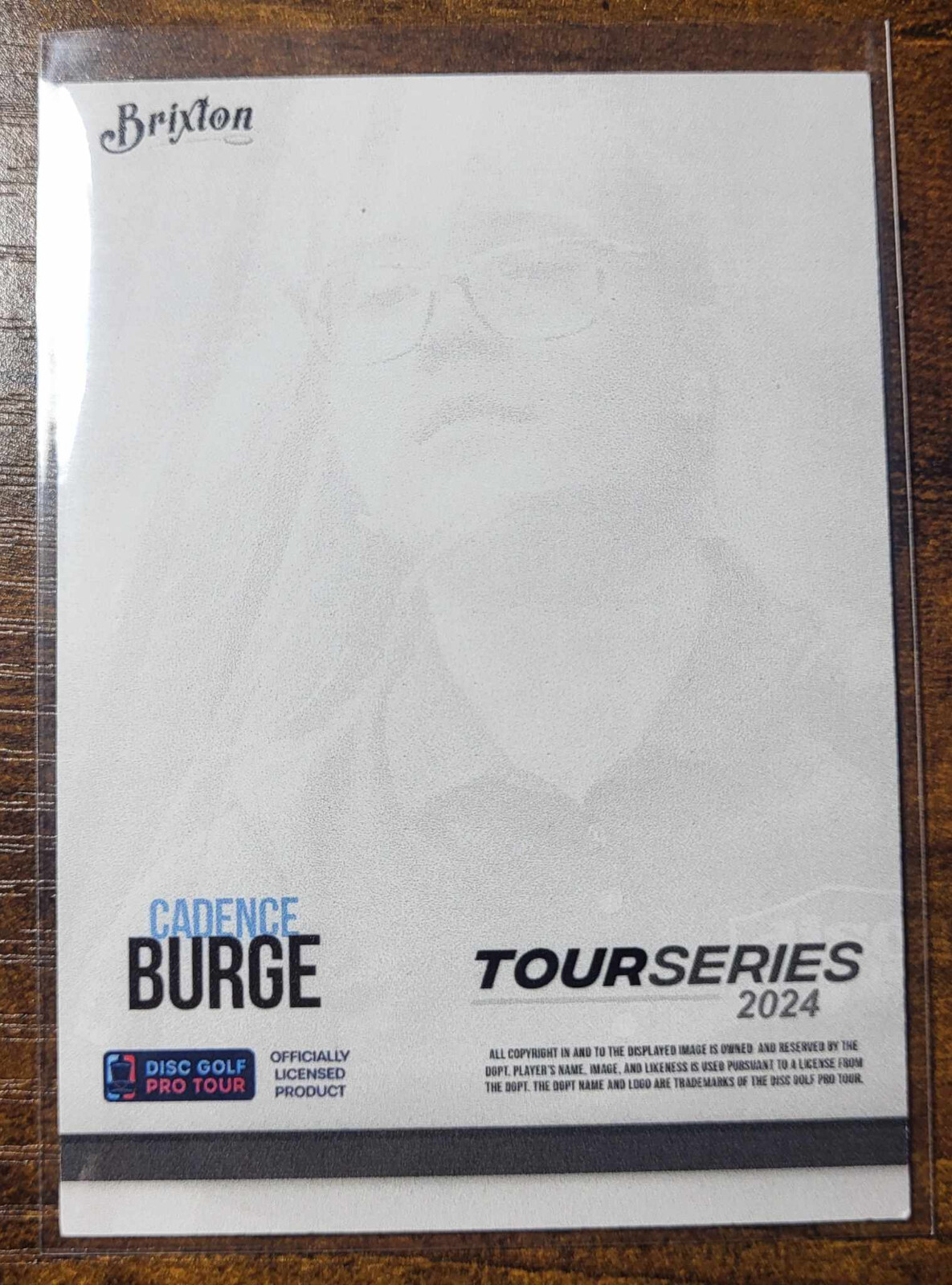 2024 Tour Brixton Disc Golf Cadence Burge PDGA DGPT Autographed Signed Card