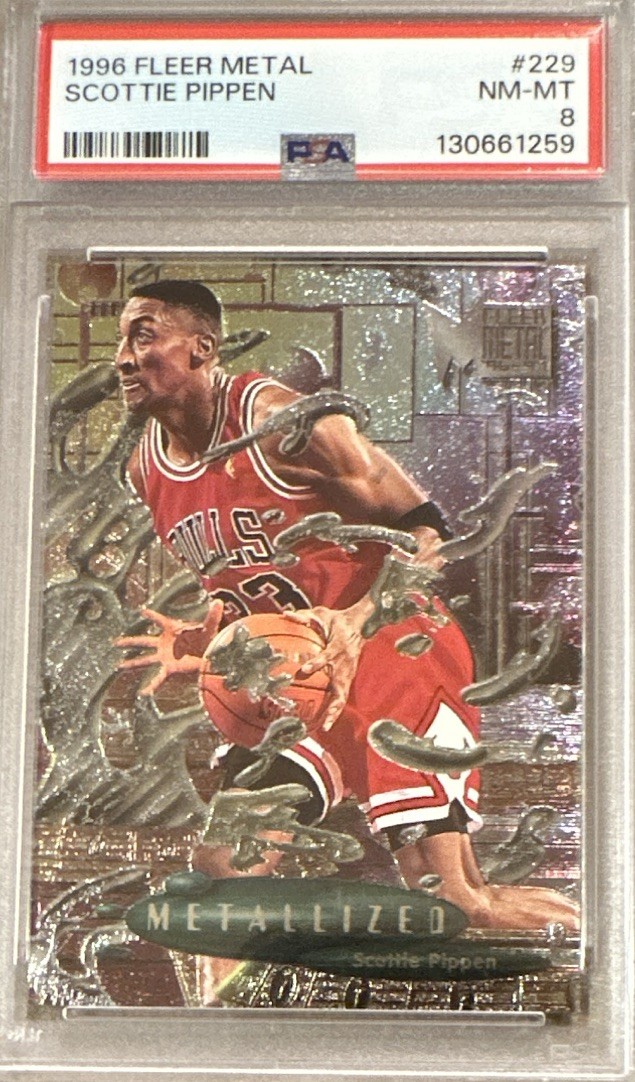 Fleer 1996-97 Metal Metallized Scottie Pippen Bulls #229 PSA 8 Graded