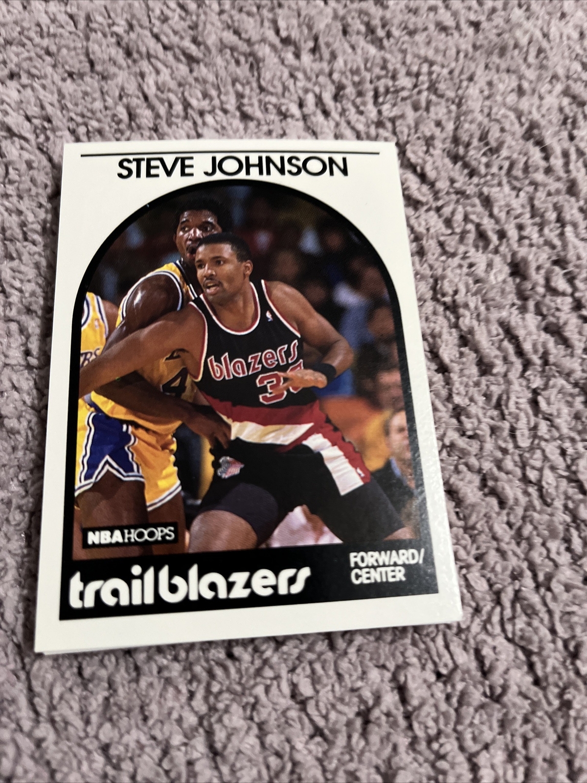1989-90 NBA Hoops Basketball Steve Johnson 132 Portland Trail Blazers