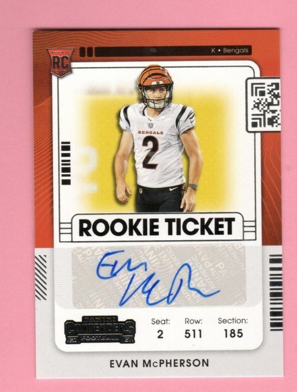 2021 Panini Contenders Rookie Ticket Auto Evan McPherson #215 Bengals (PB1)