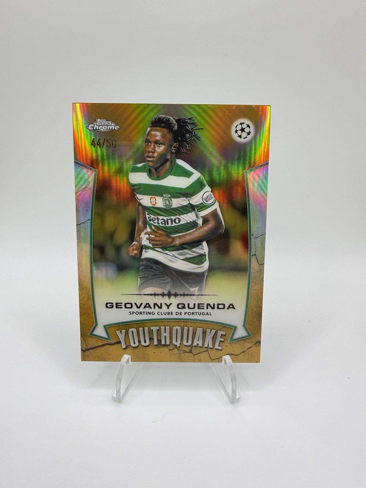 2025-26 Topps Chrome UEFA Geovany Quenda Youthquake Gold /50 Sporting CP