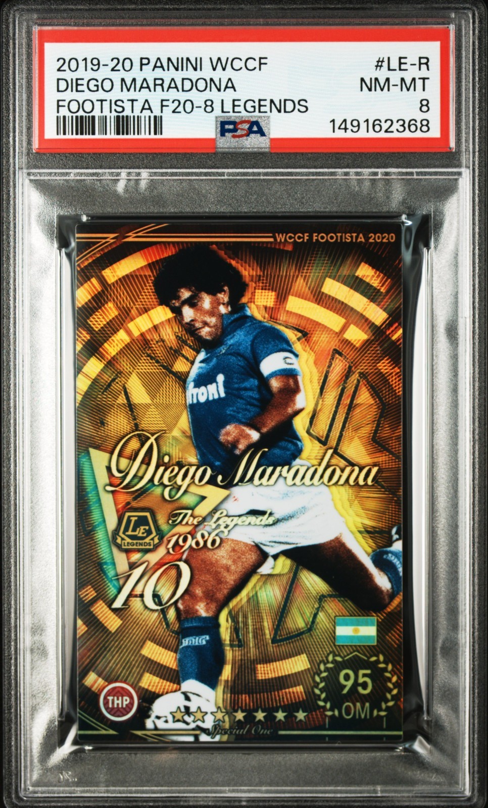 PSA8 DIEGO MARADONA 2019 PANINI WCCF FOOTISTA F20-8 #LE-R F20-8