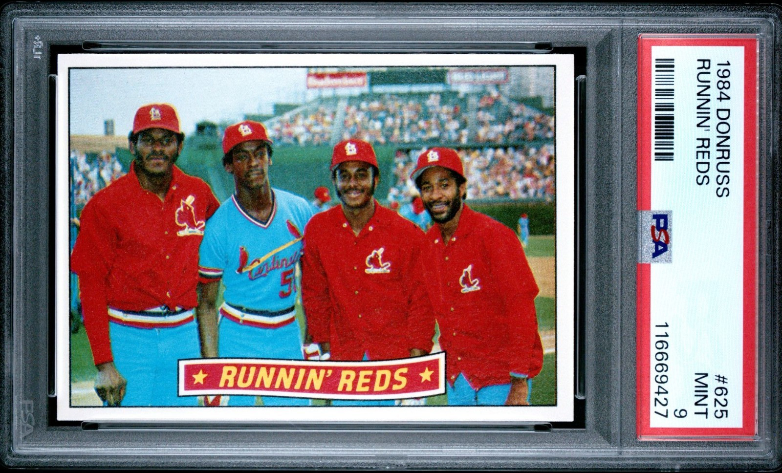 1984 Donruss Baseball St. Louis Cardinals Runnin’ Reds #625 PSA 9 Mt #116669427