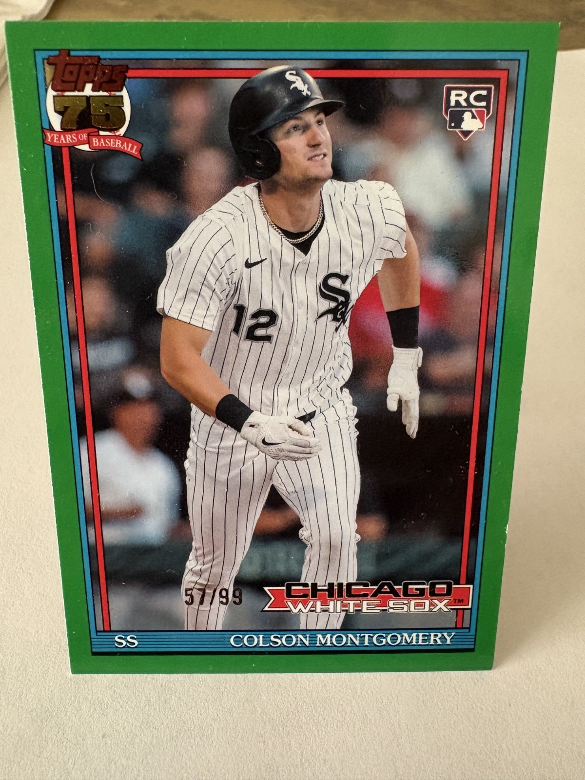 2026 Topps Series 1 Colson Montgomery Topps 1991 Insert – Green Parallel #/99