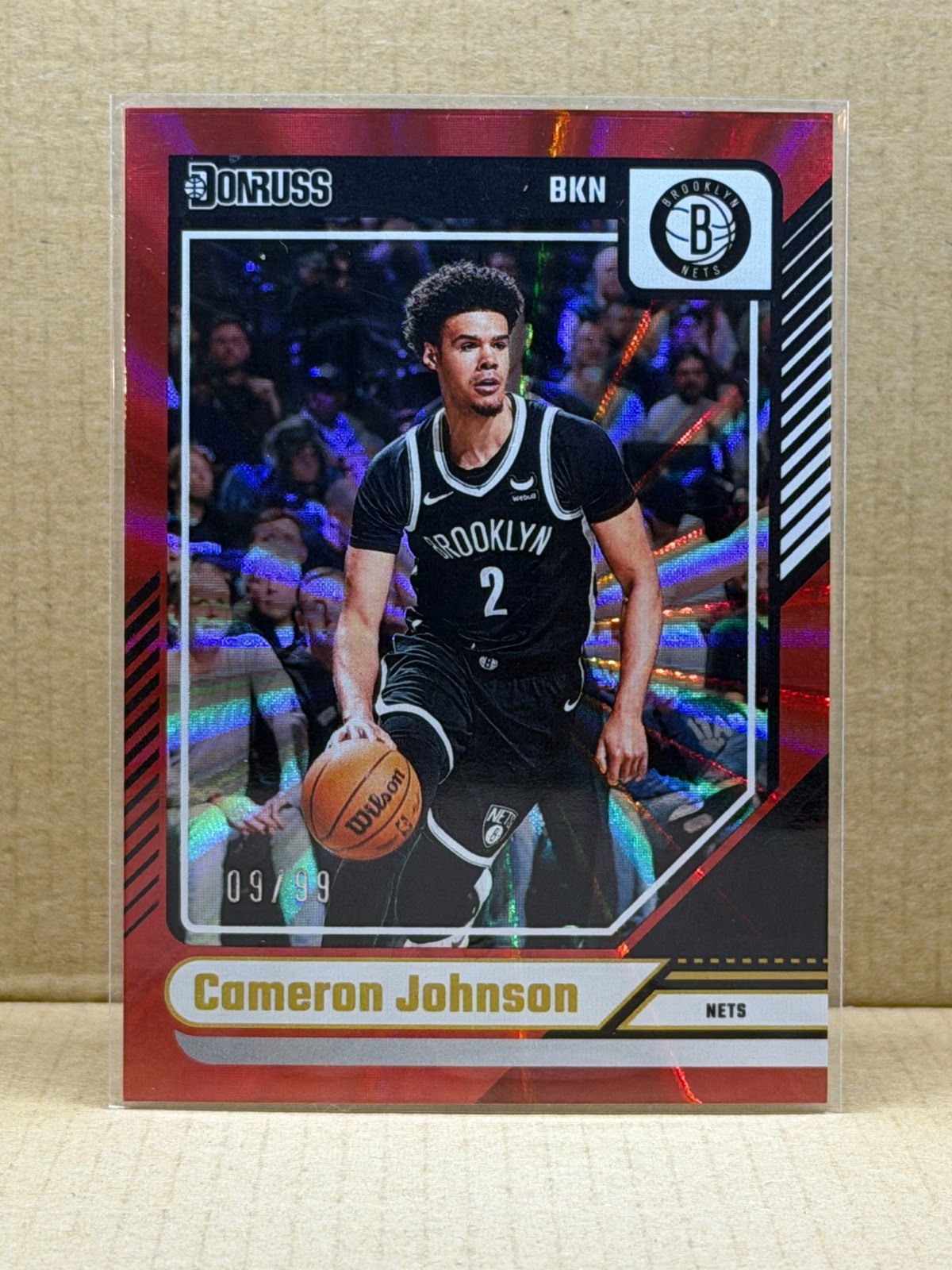 2024-25 Panini Donruss Cameron Johnson #135 Holo Red Laser /99 Brooklyn Nets