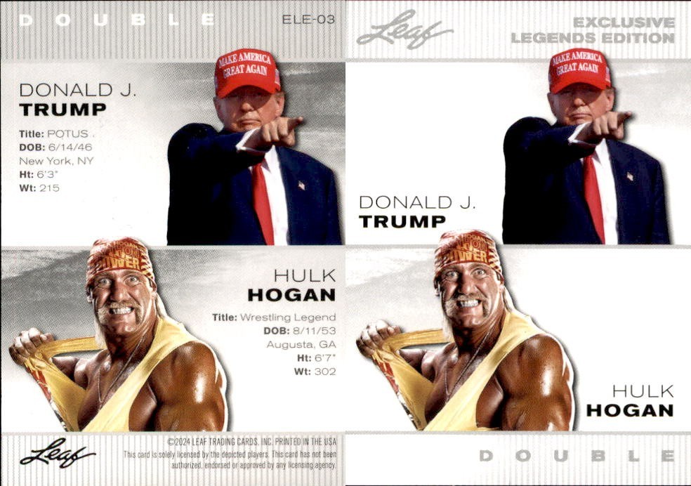 2024 Leaf EXCLUSIVE LEGEND TRUMP/HOGAN #ELE-03 POTUS POLITICS