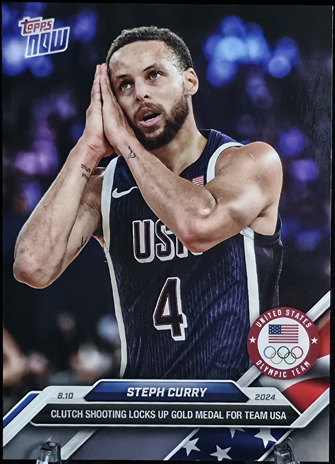 Steph Curry 2024 Topps Now #27 Team USA Olympic Gold Medal Basketball 🏀