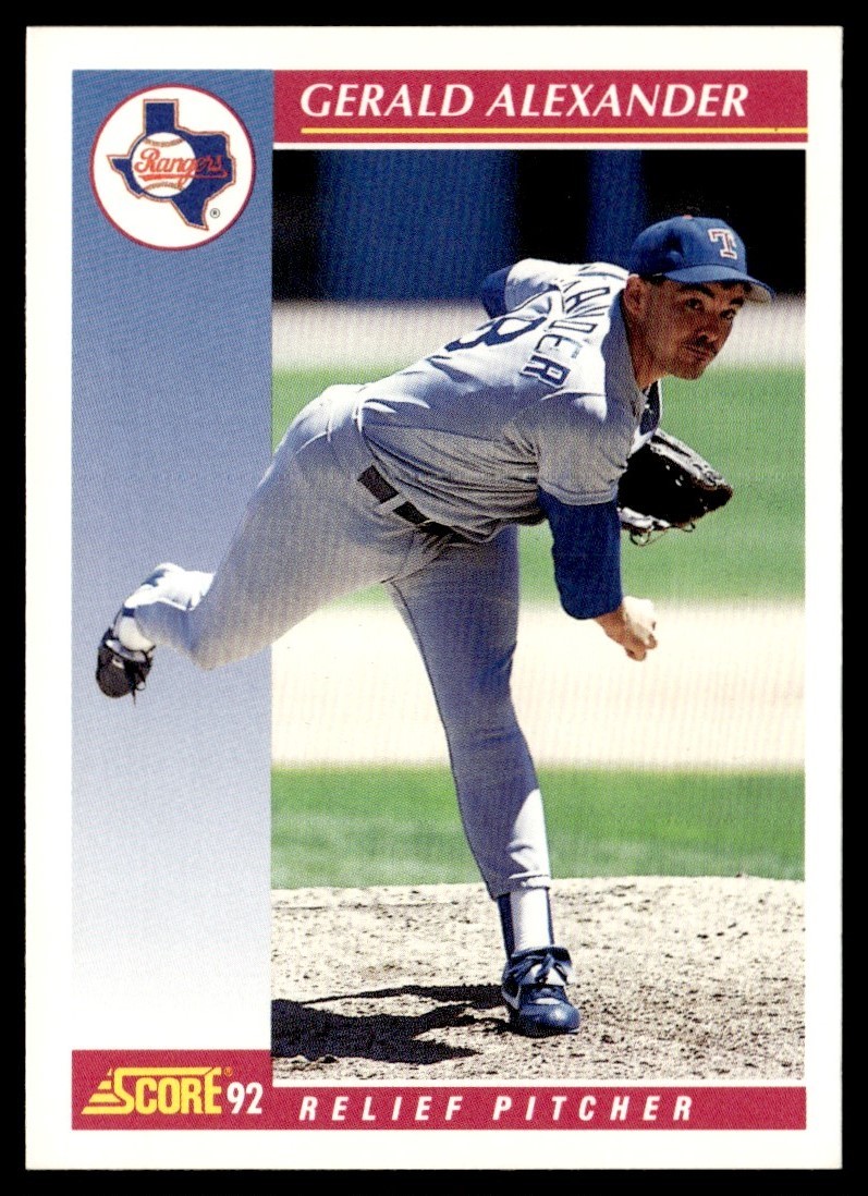 1992 Score Gerald Alexander Texas Rangers #163