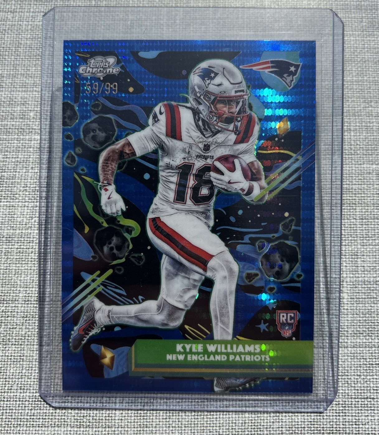 Kyle Williams Rookie /99 Blue Moon Refractor Patriots 2025 Topps Chrome Cosmic
