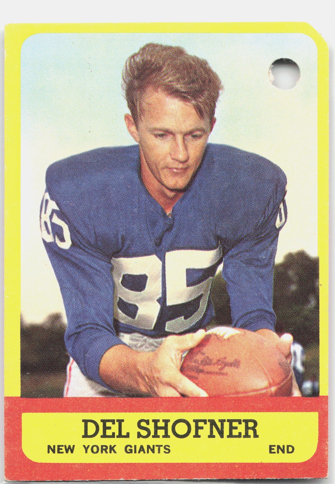 1963 Topps #50 Del Shofner POOR PUNCH HOLE