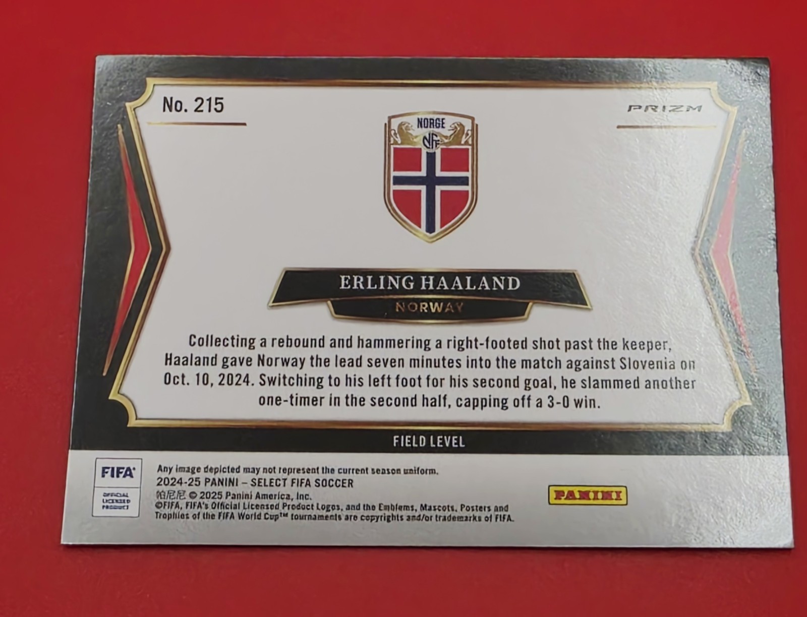 2024-25 Panini Select FIFA Norway Erling Haaland White Sparkle SSP