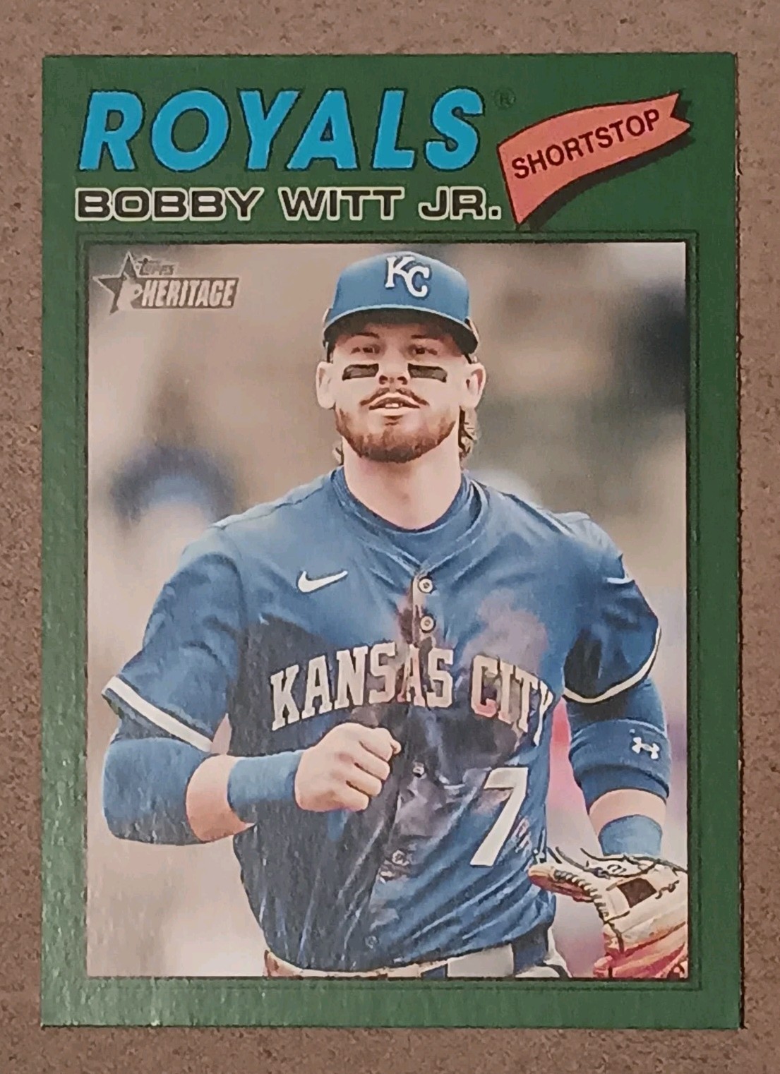 2026 Topps Heritage #160 Bobby Witt Jr Green Border
