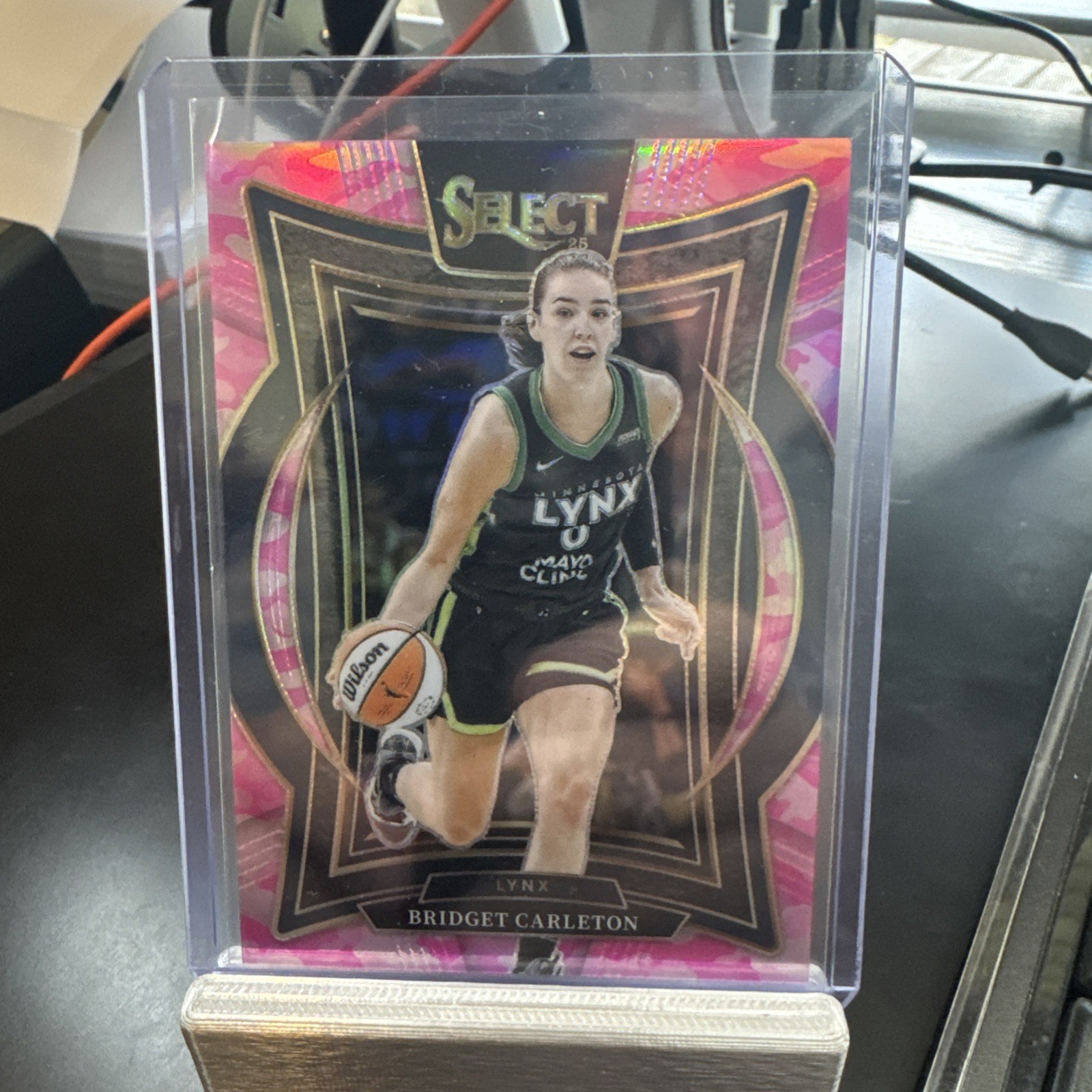 2025 Select WNBA BRIDGET CARLETON 175/175 PINK CAMO PRIZM LYNX #84 Bookend