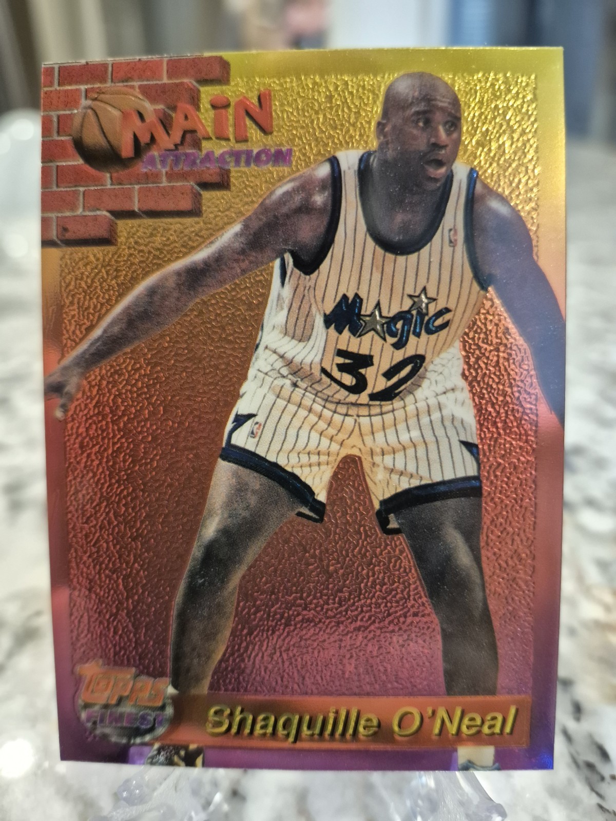 1993-94 Topps Finest SHAQUILLE O’NEAL Main Attraction Orlando Magic #19