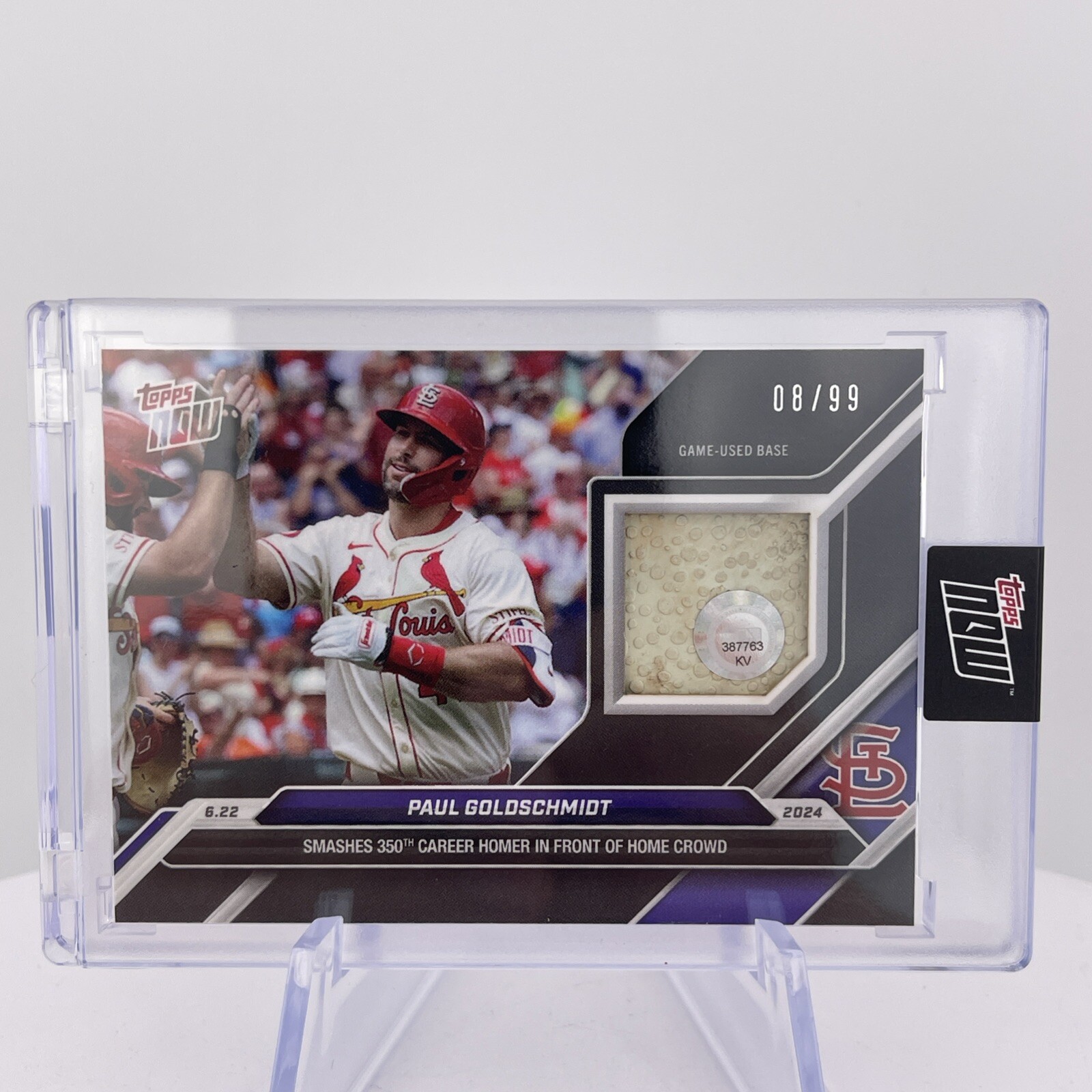 Paul Goldschmidt #08/99 Base Relic “350th Career Homer” 2024 Topps Now 333B