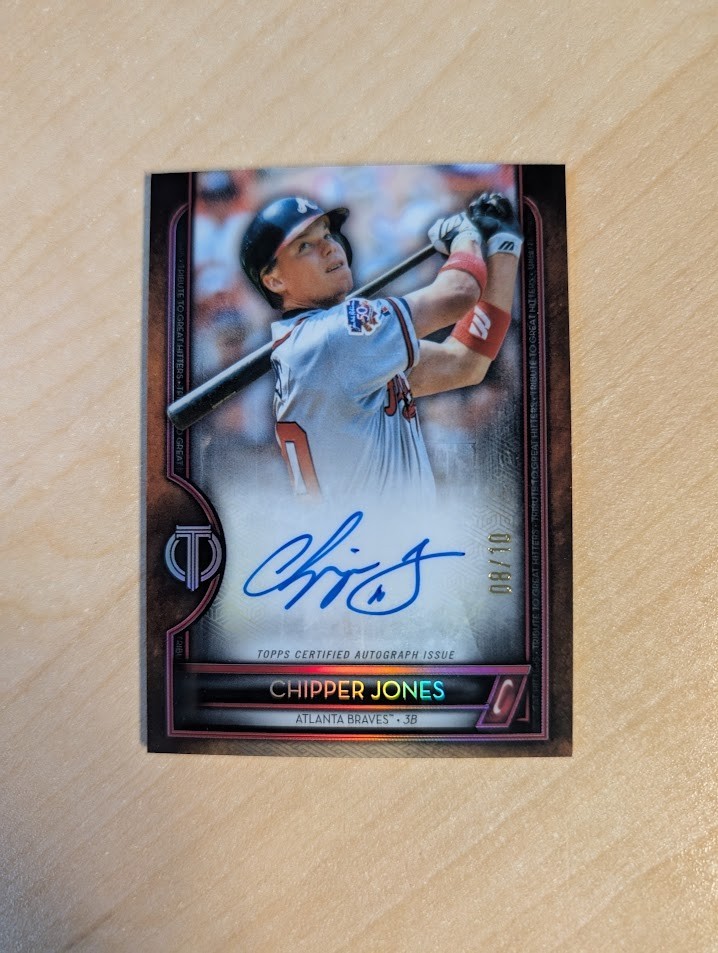 2020 Topps Tribute Chipper Jones to Great Hitters Auto Red #8/10 Braves