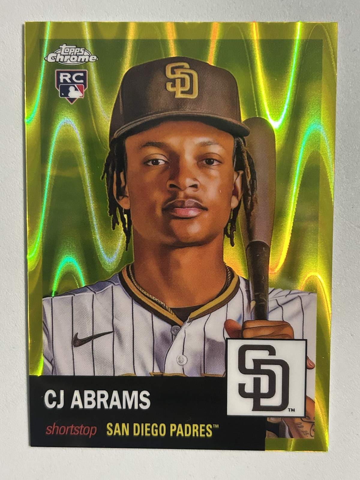 2022 Topps Chrome CJ Abrams RC Yellow /250 Raywave Rookie #257