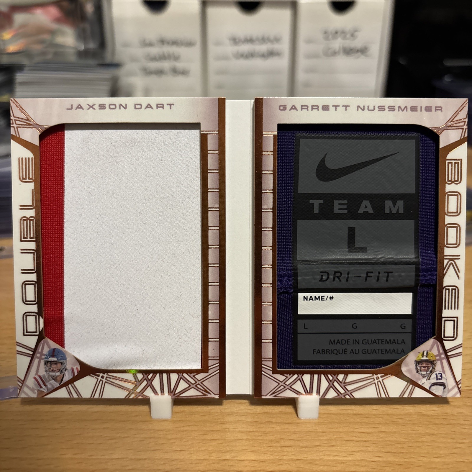 Jaxson Dart / Nussmeier Player Worn Multi Color Patch Booklet 10/10 RARE GIANTS