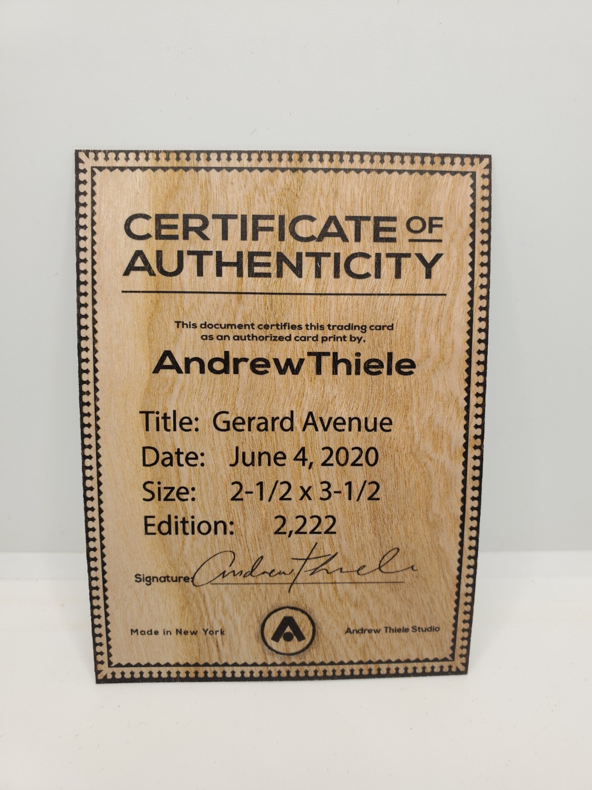 Topps Project 2020 Companion Andrew Thiele AUTO Heritage Gerard Ave Jeter #1
