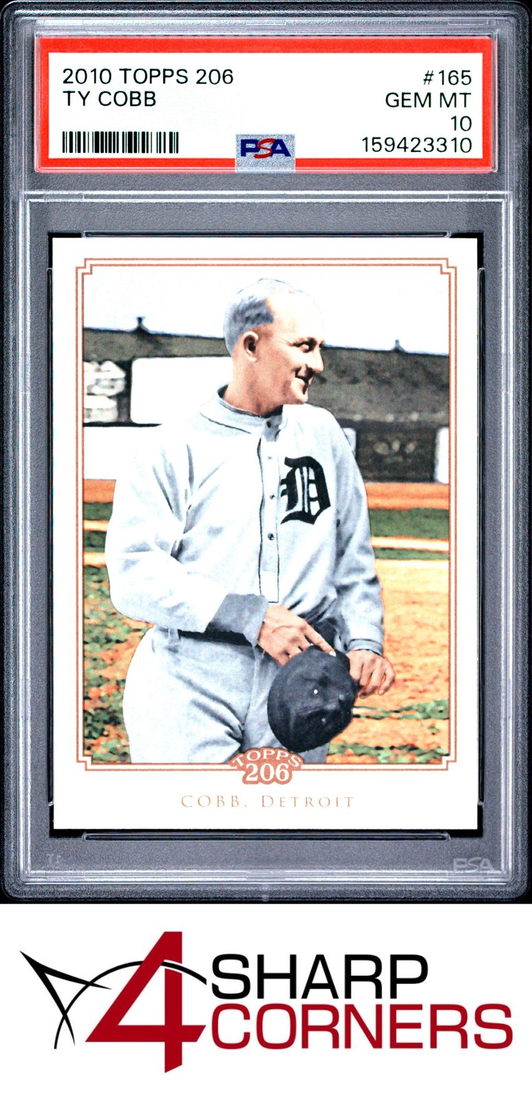 2010 TOPPS 206 #165 TY COBB HOF PSA 10
