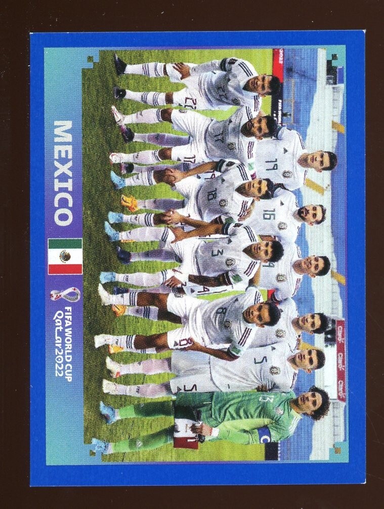 2022 Fifa World Cup Panini Sticker Blue Parallel MEXICO TEAM MEX 1