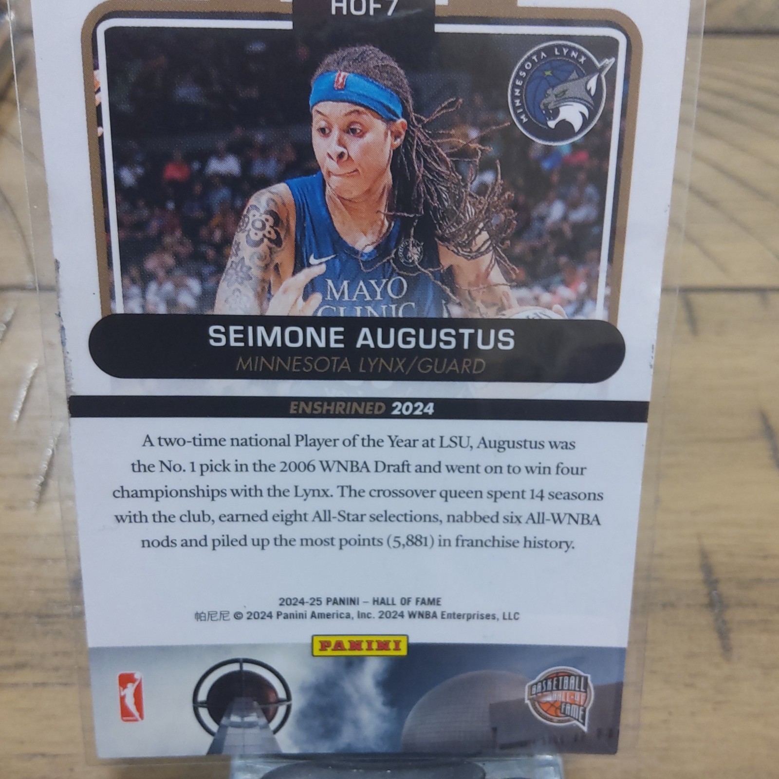 Panini Seimone Augustus Minnesota Lynx 2024-25 Hall of Fame Insert #HOF7 WNBA