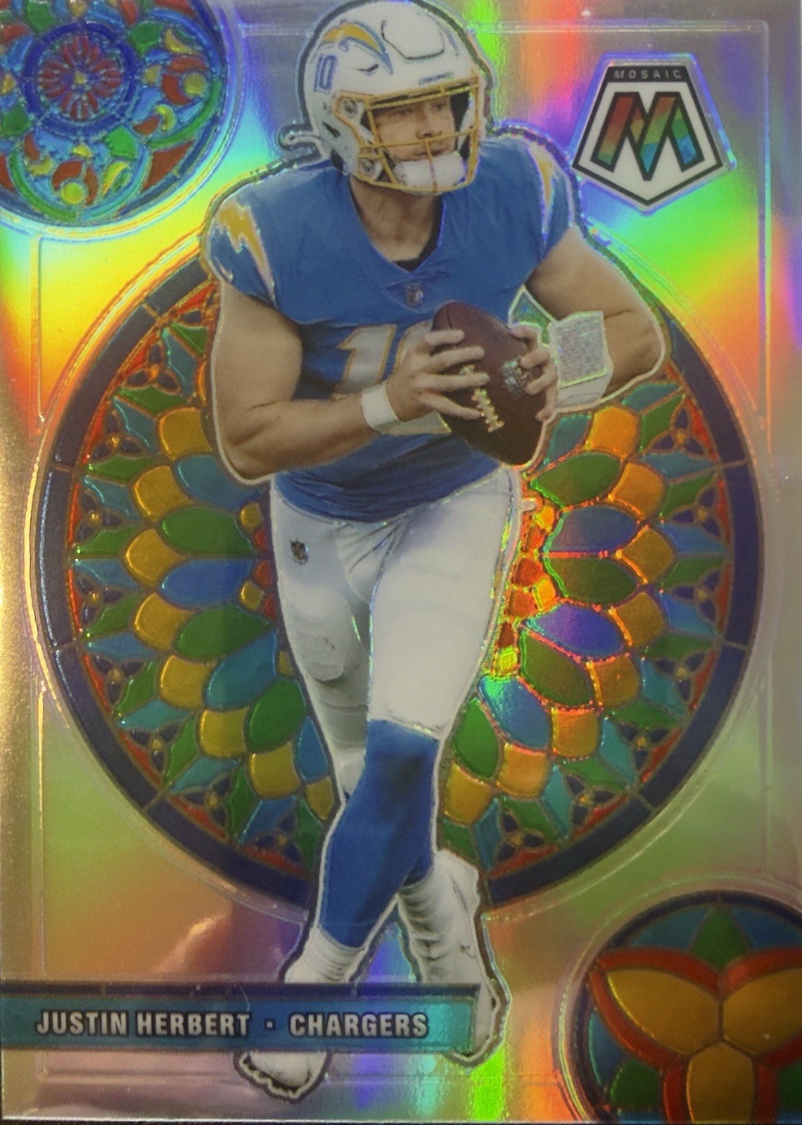 💥CASE HIT💥2021 Justin Herbert Panini Mosaic Stained Glass #GM-6 Chargers