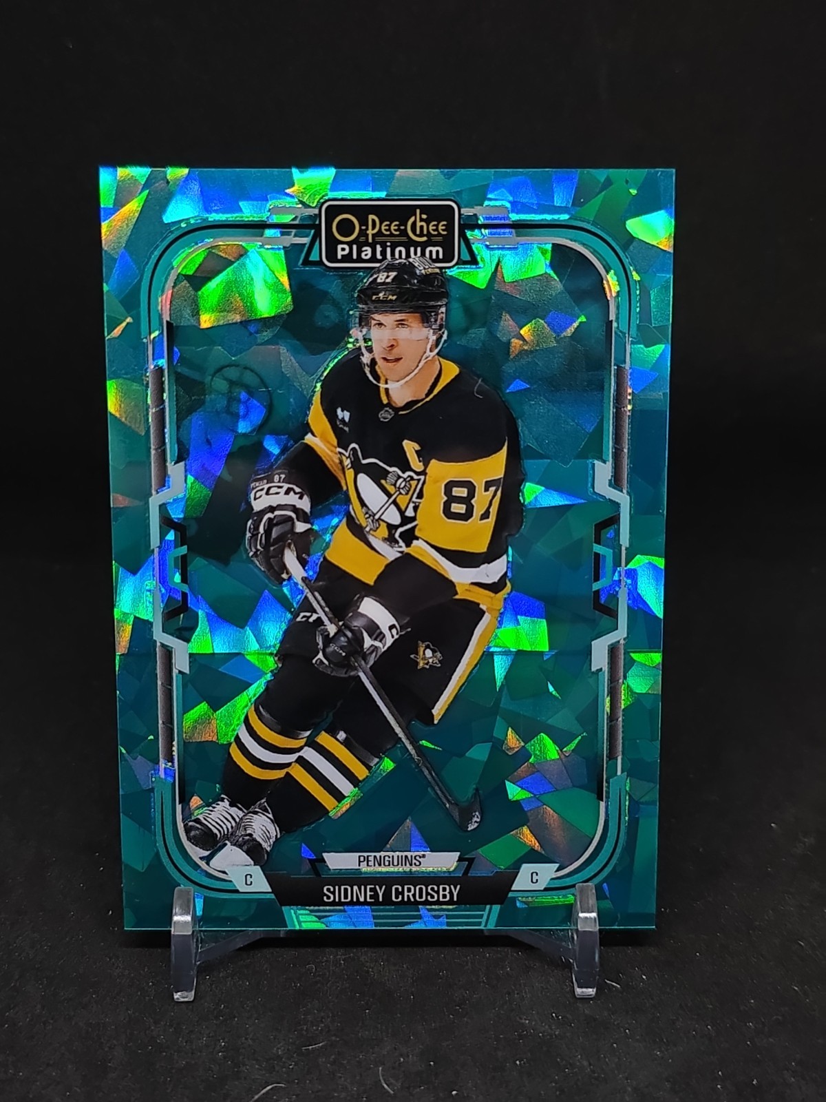 2025-26 OPC Platinum #52 Sidney Crosby Turquoise Fragments Parallel /249